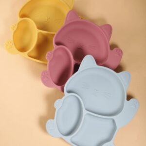 Silicone Cute Cat Plate With Suction