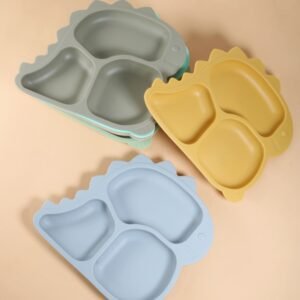 Silicone Dinosaur Plate With Suction