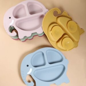 Silicone Elephant Plate With Suction